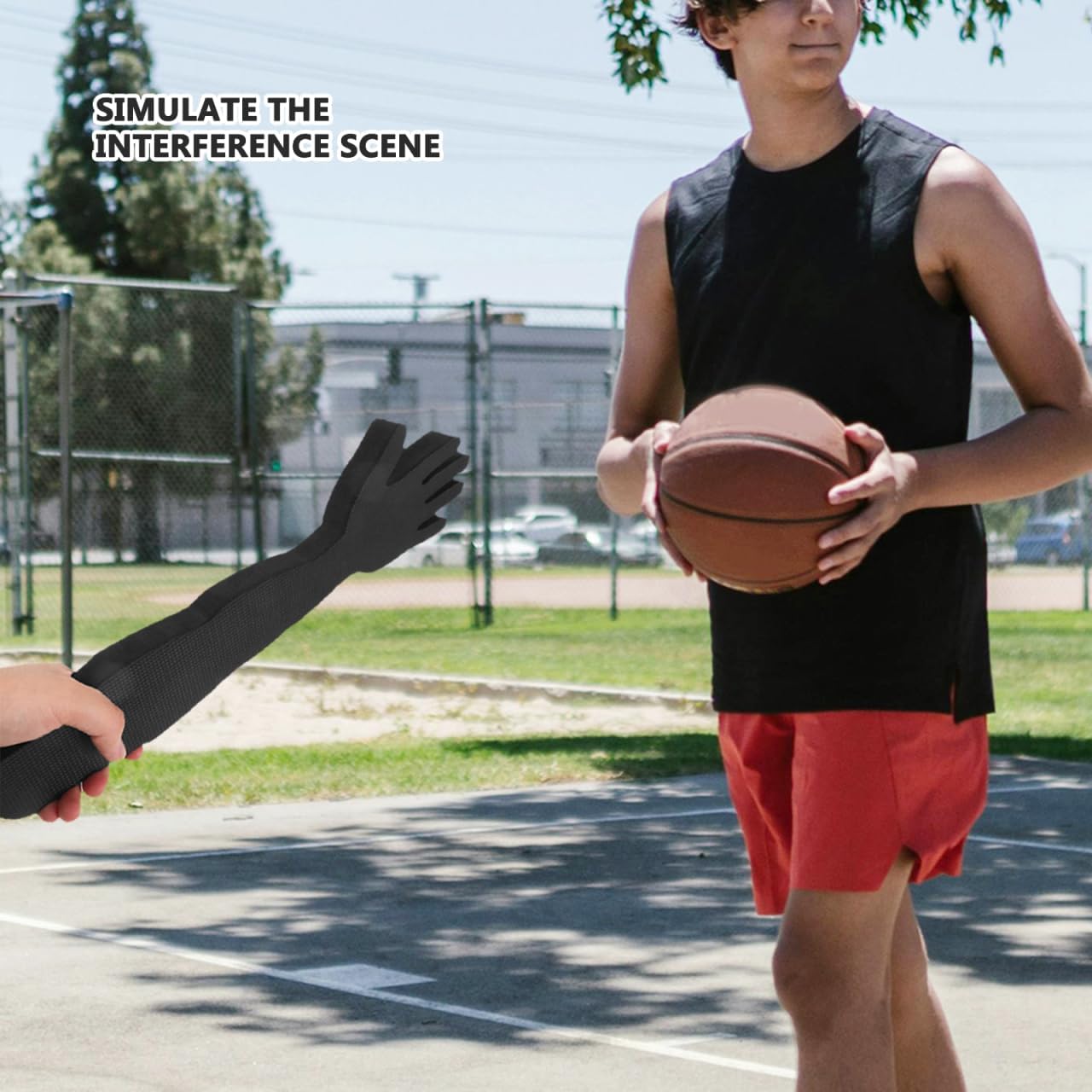 2pcs Basketball Train Blocking Pads - Padded Blocking Sticks with Fake Hand Shape for Enhanced Defense Training, Basketball Defense Sticks Sport Training Equipment for Kids Basket Football (16.9inch)