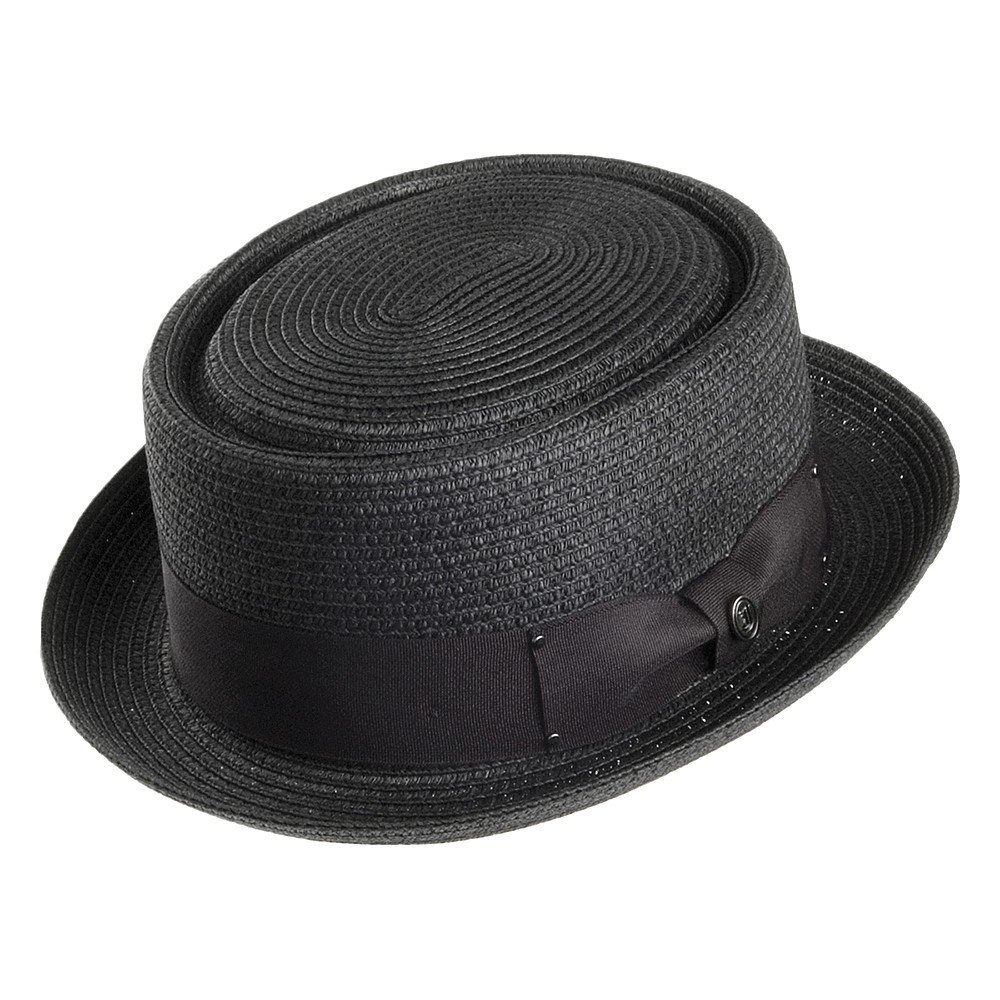 Jaxon & James Sombrero Pork Pie Trenzado de Paja Toyo Negro