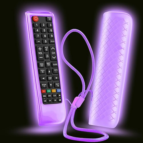 Funda para control remoto Samsung TV, funda para control remoto Samsung para Smart TV, funda de silicona de repuesto universal con cordón que brilla
