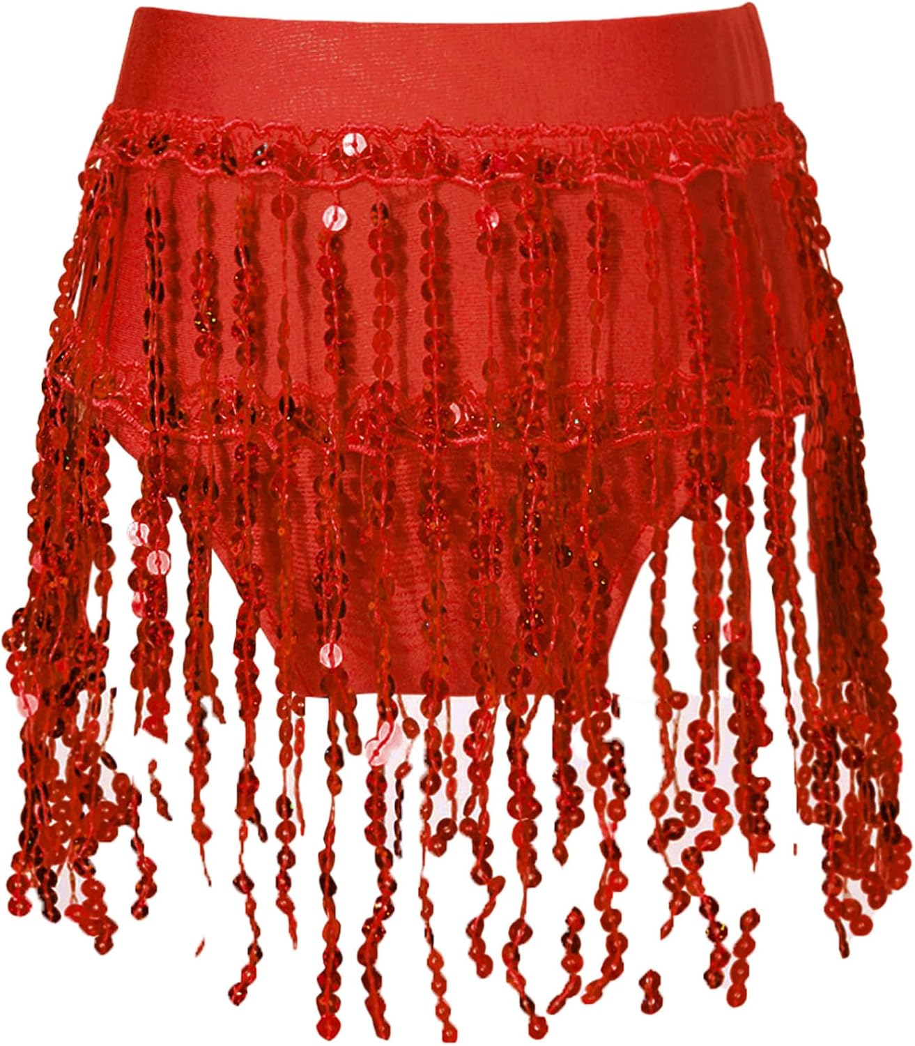 YiZYiF Kids Girls Sparkly Sequin Tassel Latin Dance Skirt Cha Cha Belly Dance Performance Costume Swing Design Mini Skirts