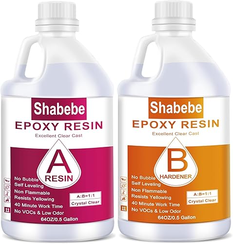 Resina epoxi, resina epoxi transparente de 1 galón, no amarillea, sin burbujas, autonivelante, fácil de verter, kit de fundición 1:1 y revestimiento
