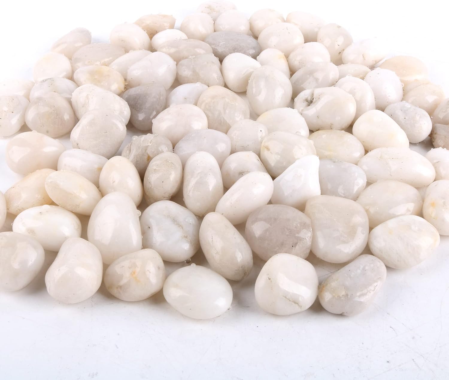 Anothera 7 LB 1/2"-1" Fine Polished White Pebbles for Plants Natural River Rocks, Garden Walk Stones Outdoor Gravel Fish Tank Vase Decorative : Garden & Outdoor