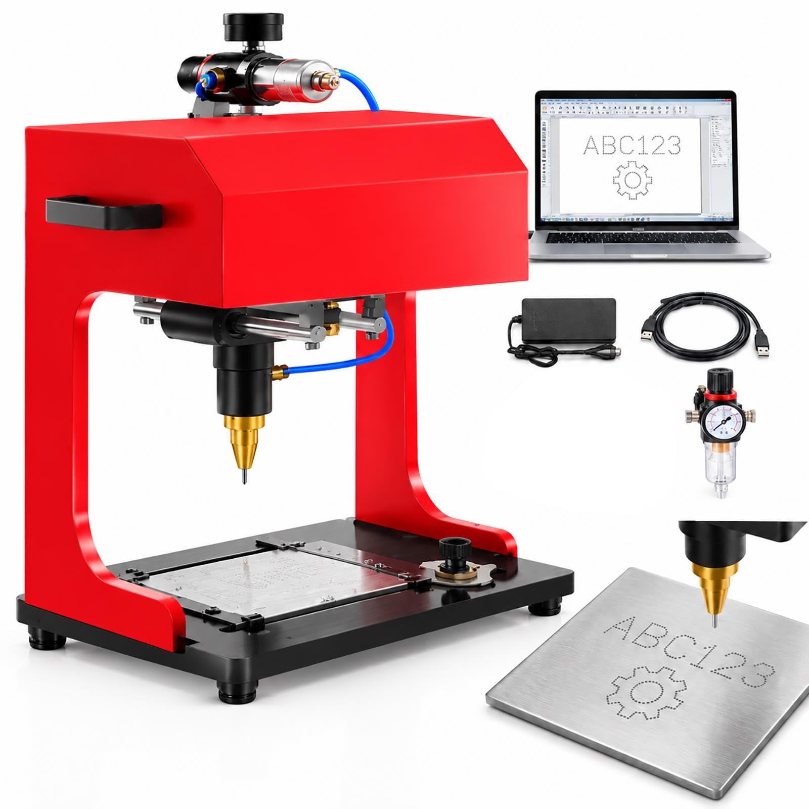 Máquina De Grabado Neumática De Sobremesa, Marcador De Micropuntura Metal