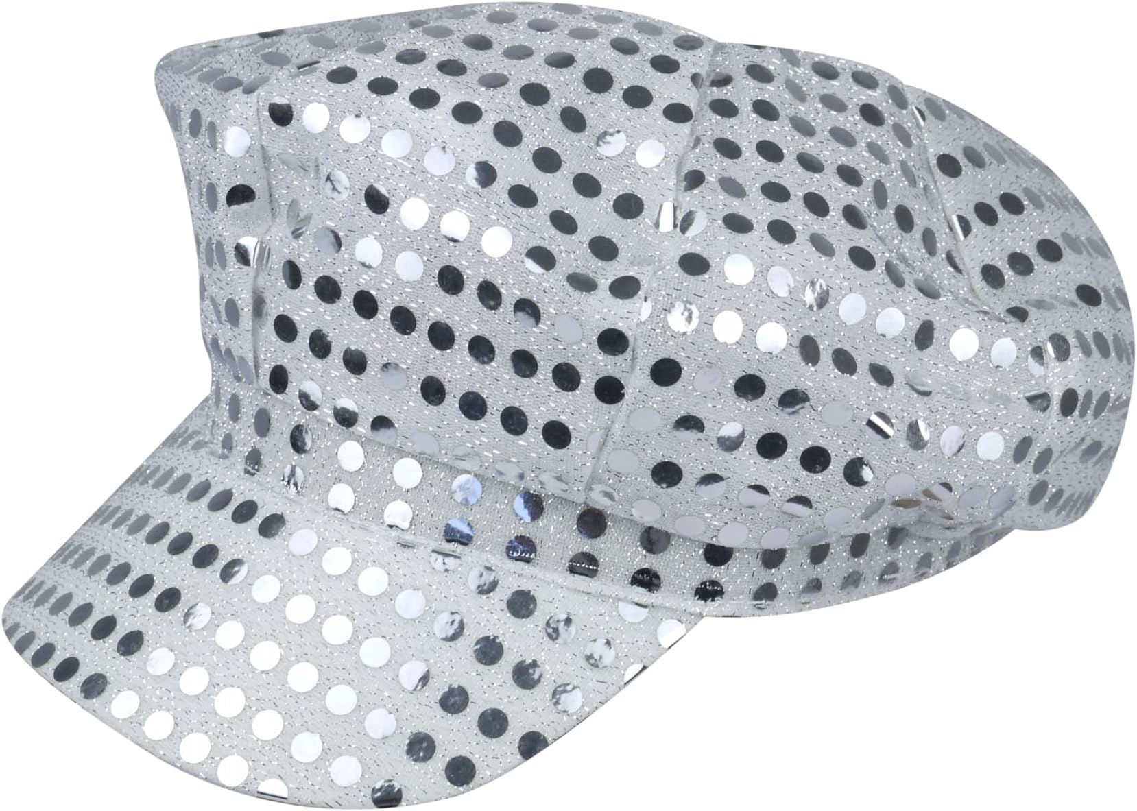 70'S DISCO ADULT HAT CAP FANCY DRESS SILVER SEQUIN SHINY STAG/HEN PARTY NIGHT