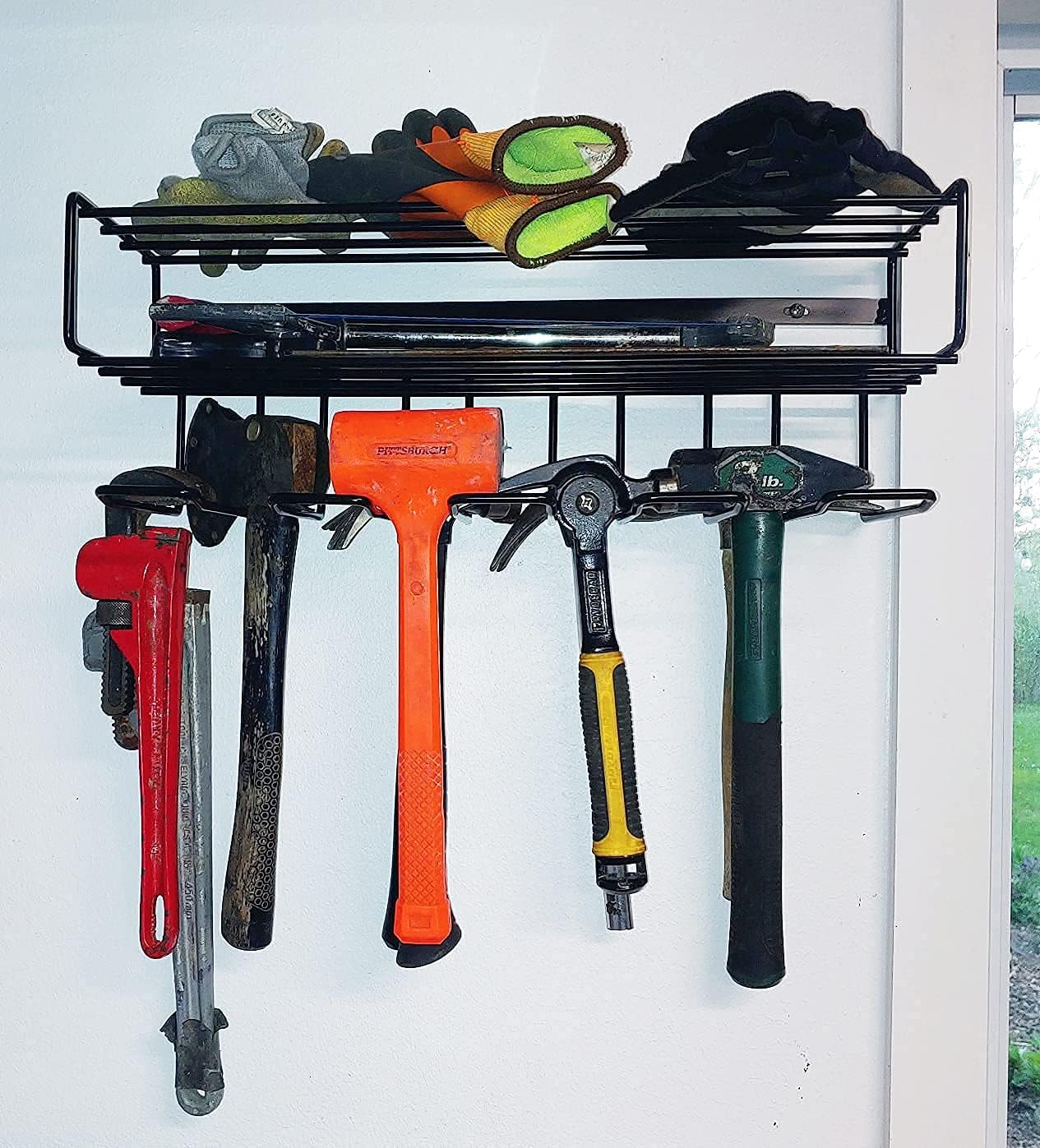c2M Heavy Duty Floating Tool Shelf 2-Pack | Wall Mounted Storage Rack for Handheld & Power Tools | Compact Steel Design w/ 100# Weight Limit | Made in the USA & Perfect for Father's Day : Tools & Home Improvement