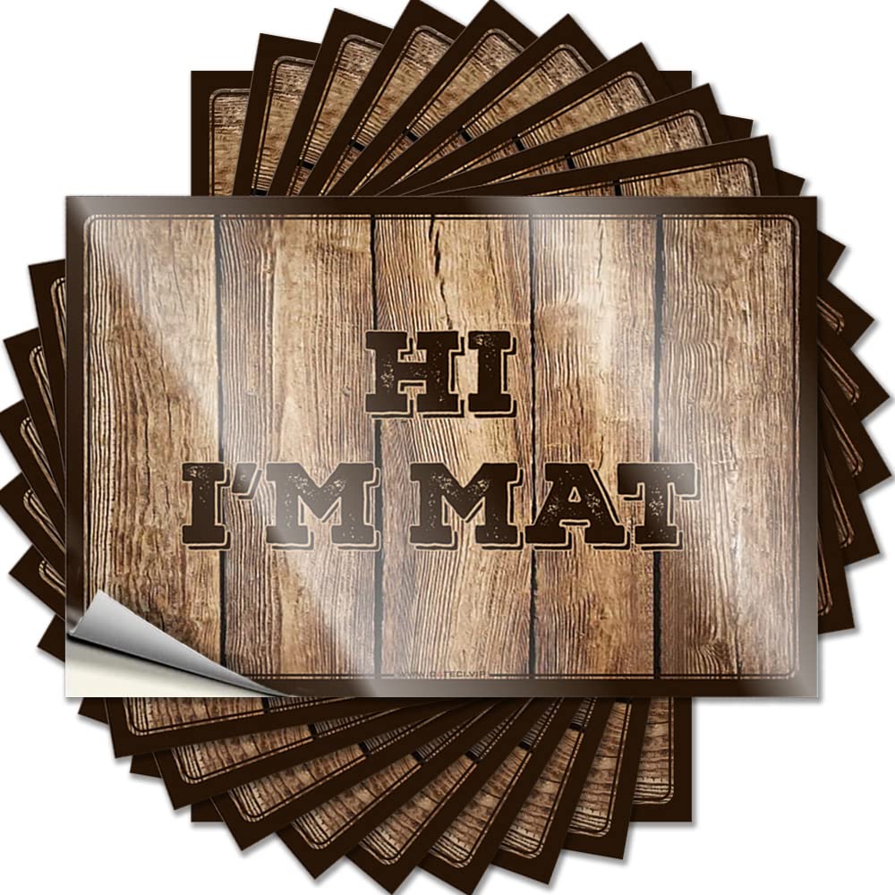 JNBT Decal Hi I'm Mat Teacher Bulk Durable Vinyl/Garage Funny For Teen - Bar Signs Home Wall