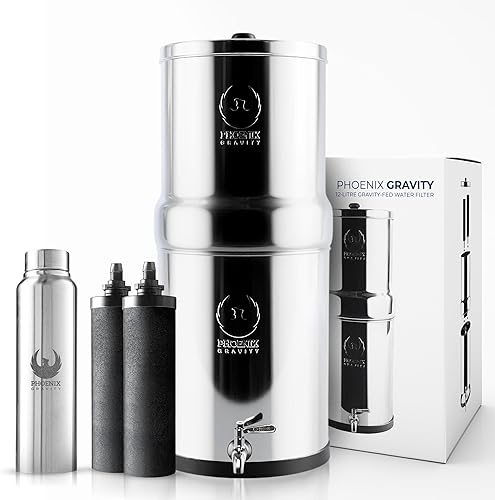 PHOENIX GRAVITY 12-Liter Stainless Steel Gravity Water Filter