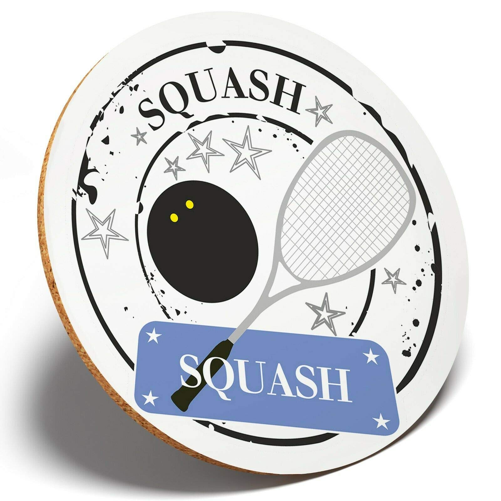 1 x Squash Player - Round Coaster Kitchen Student Kids #4174