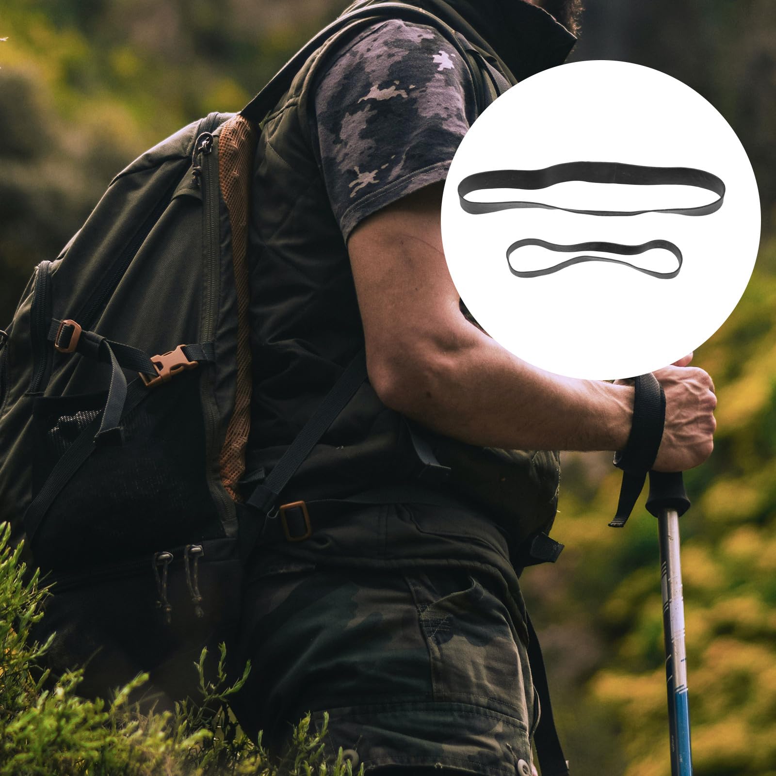 INOOMP Hochleistungsgummibänder Satz Schwarz aus Gummi Multifunktionale Breite Gummibänder für Survival und Outdoor Dehnbar und Köder Verwendbar