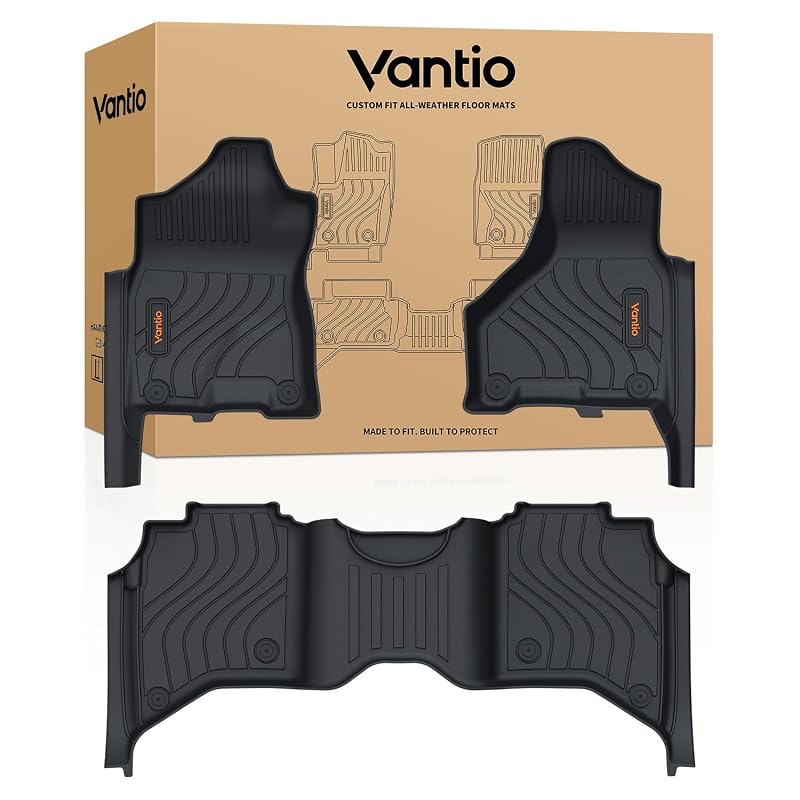 Tapetes Automotivos Vantio em TPE para Ram 2500/3500 Crew Cab 2019–2027, Banco Individual e Piso com Carpete, Preto, Kit dianteiro e traseiro