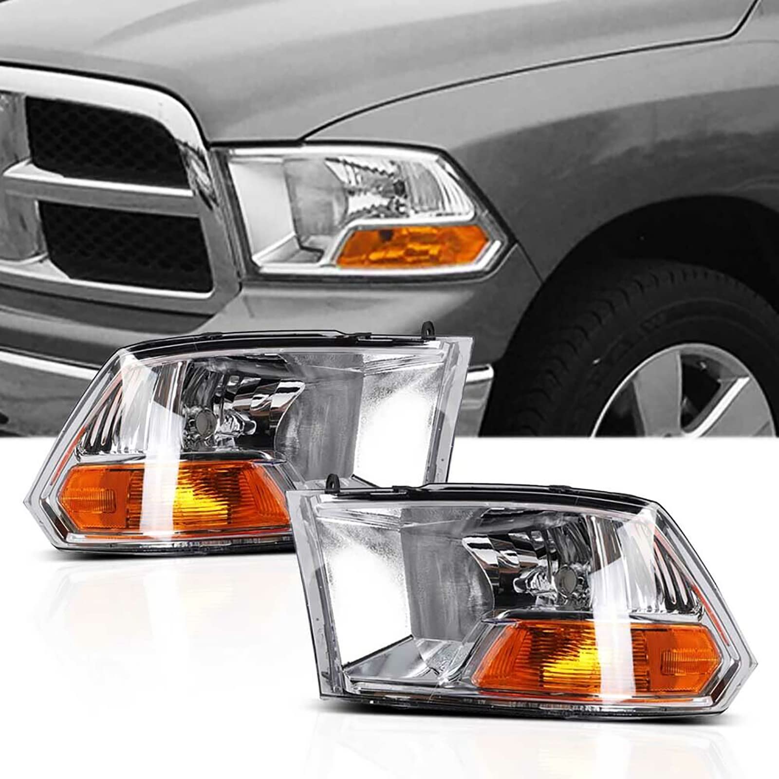 Photo 1 of TRIL GEAR Front Headlights Assembly Replacement for 2011-2018 Ram 1500 2009-2018 Ram 2500 3500 Pickup