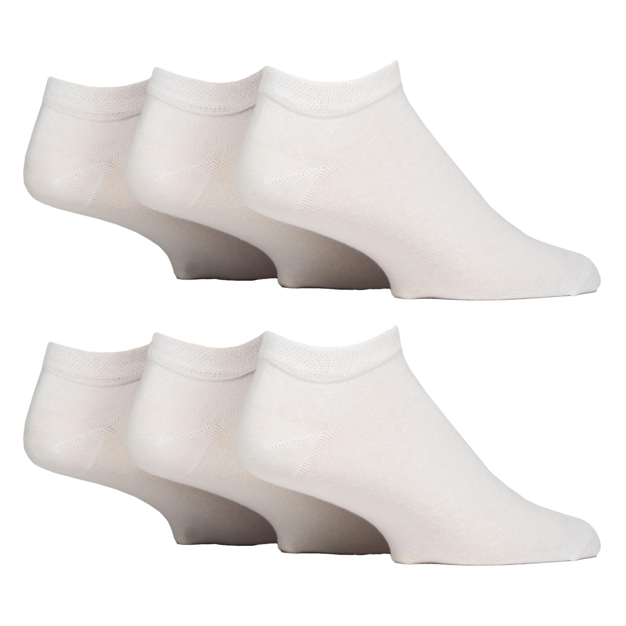 Gentle Grip Men's White - 6 Pairs Diabetic Trainer Socks | Non Elastic Low Cut Ankle Socks (6-11, )