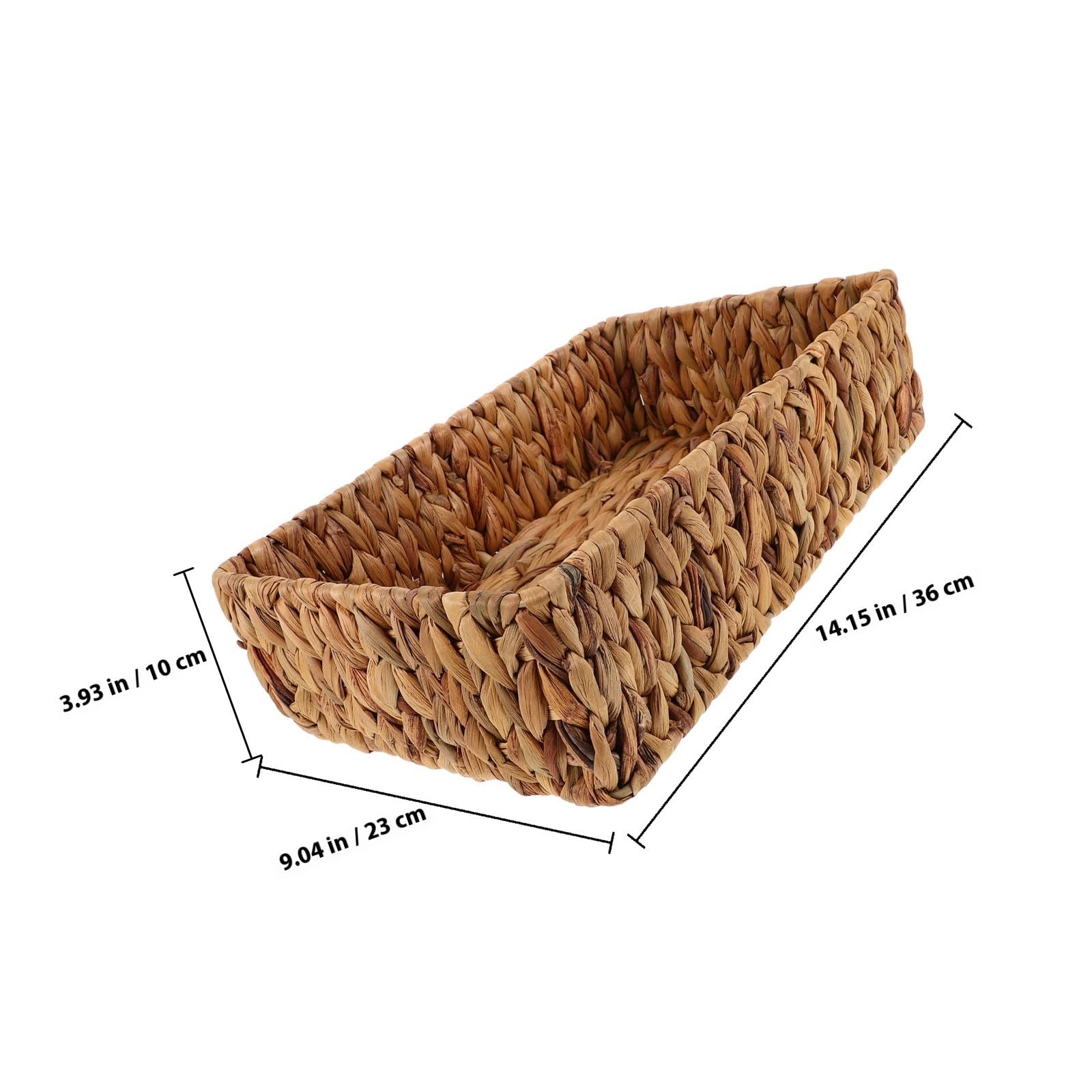 Handgeflochtener Weidenkorb Aufbewahrungskorb Rechteckiger Organizer aus Seegras 36x22x10cm für Küche Bad Büro Regale