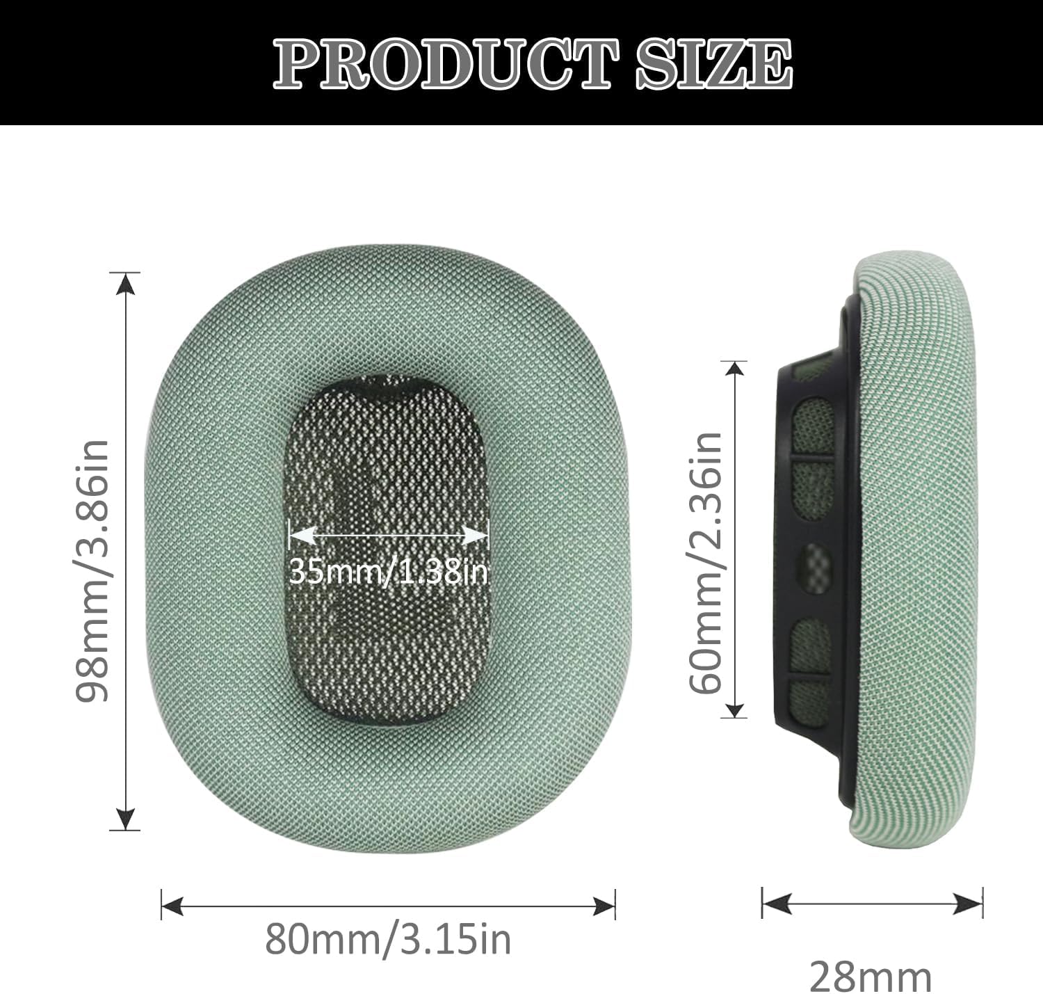 Ear Cushions for AirPods Max Headphones,AirPods Max EarPads,Ear Pads Covers Made of Mesh Fabric and Memory Foam(Green)