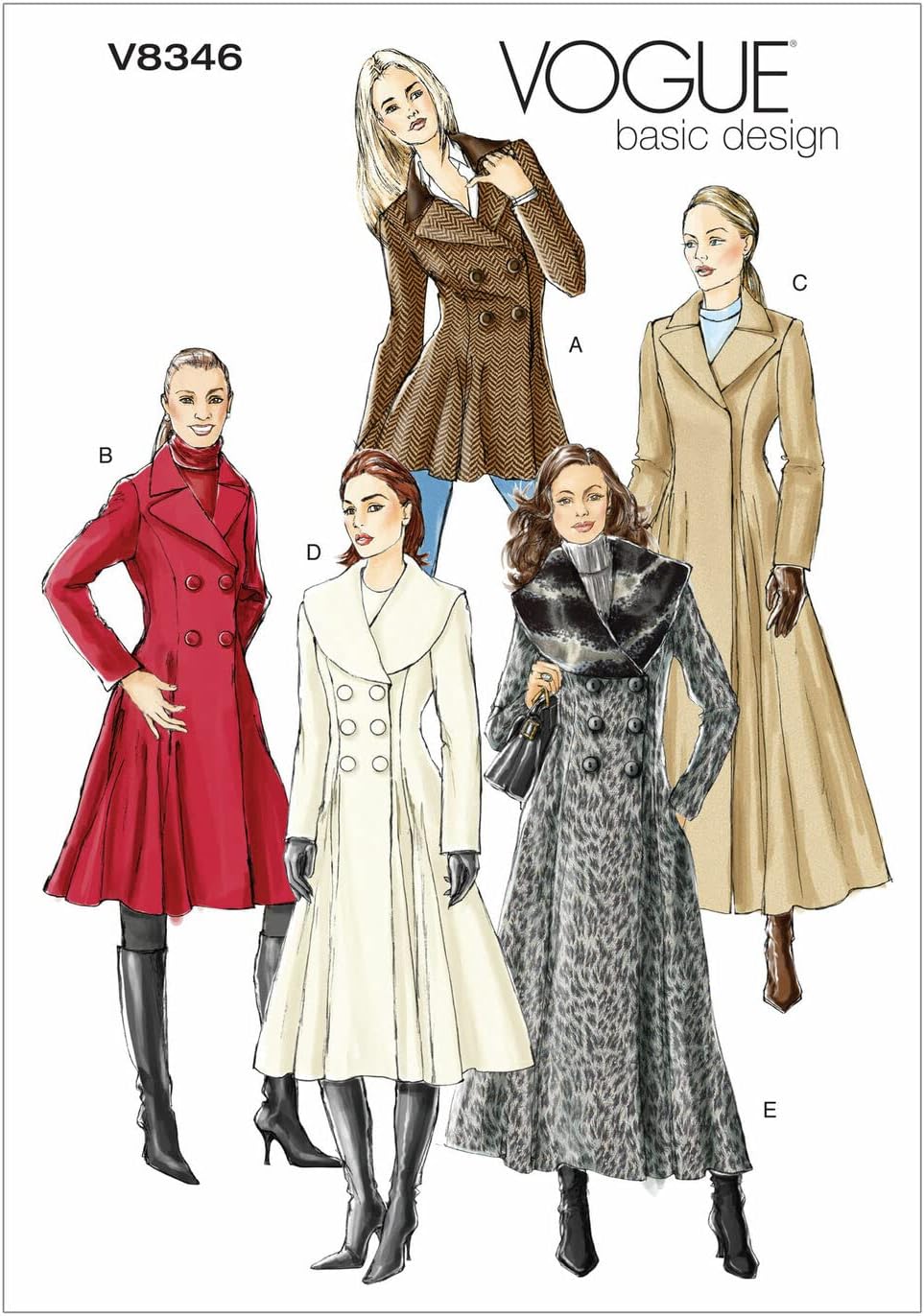 VOGUE PATTERNS V8346 Misses' Coat, Size A (6-8-10)