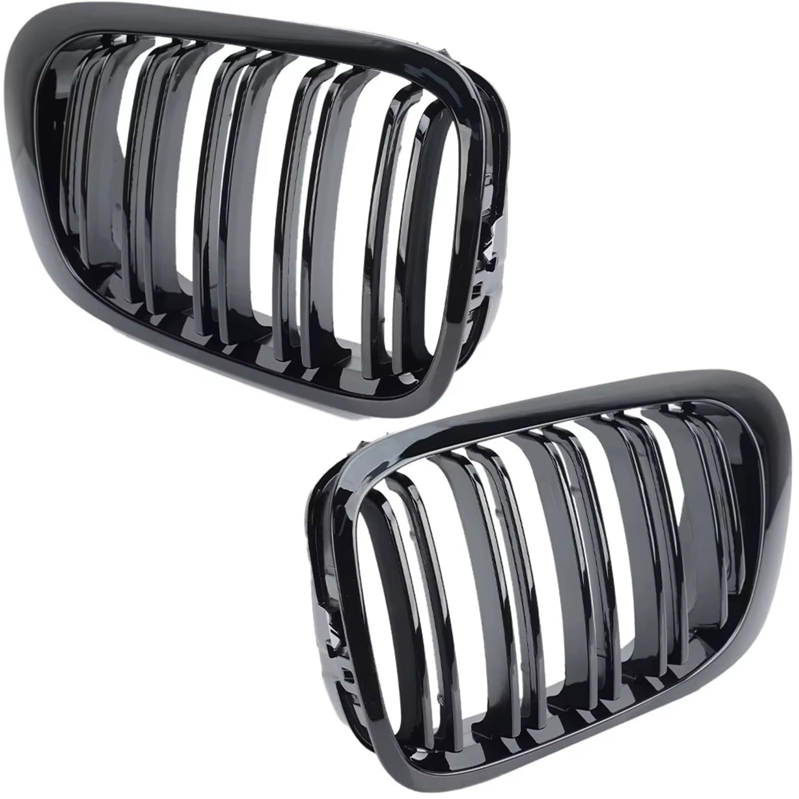 Grille de capot BMW E46 noir brillant calandre de course supérieure en ABS - 7