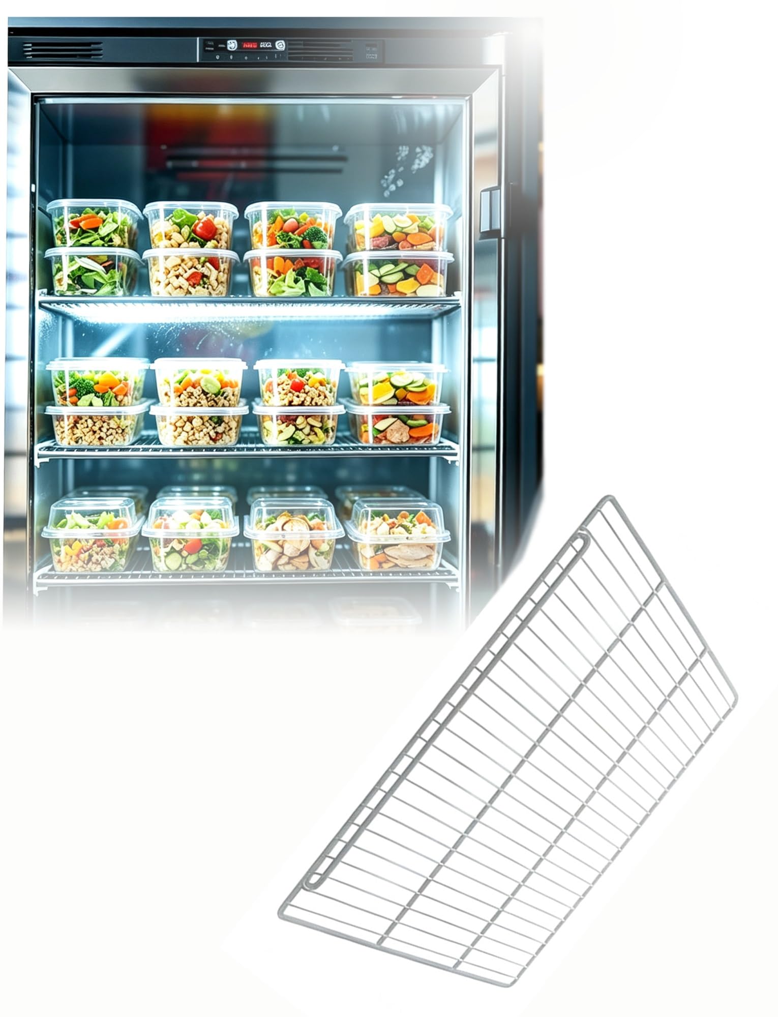 Griglia Frigorifero di Ricambio, Ripiano Acciaio Congelatore | Compatibile con frigoriferi, congelatori e vetrine refrigerate. Facile da pulire(22.8x21.3in/58x54cm)