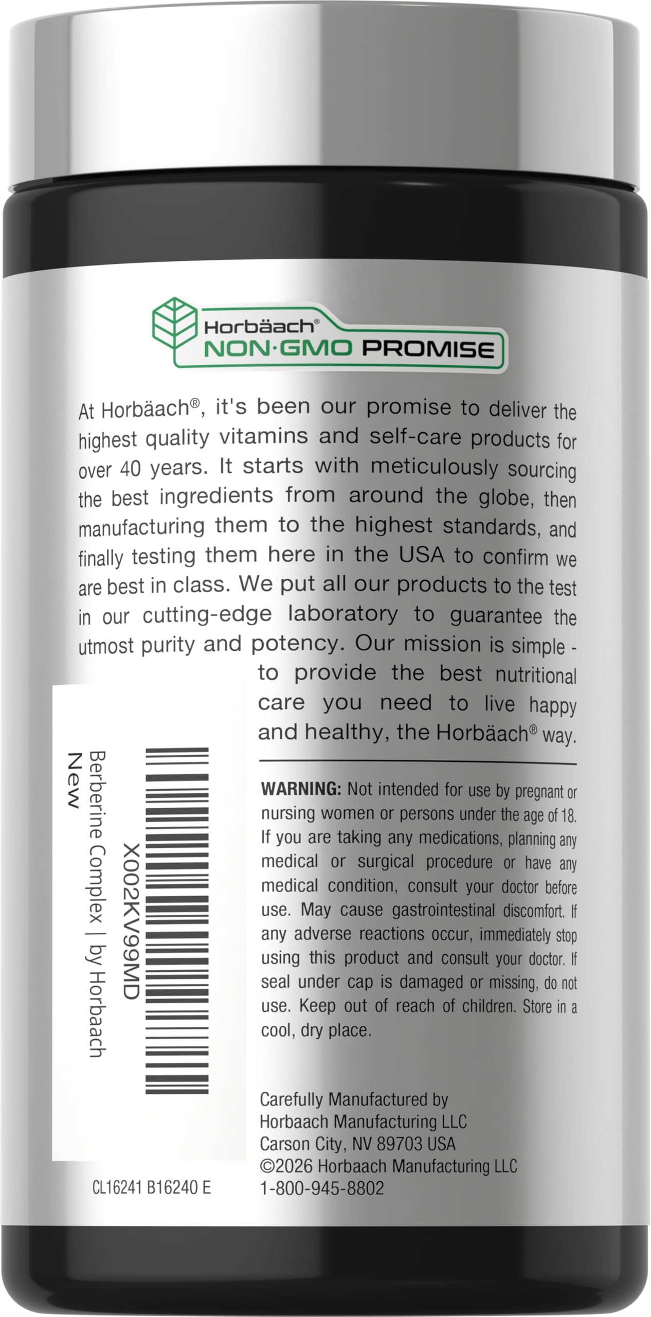 Horbäach Berberine with Ceylon Cinnamon Complex | 120 Veggie Capsules — Amazon image 3