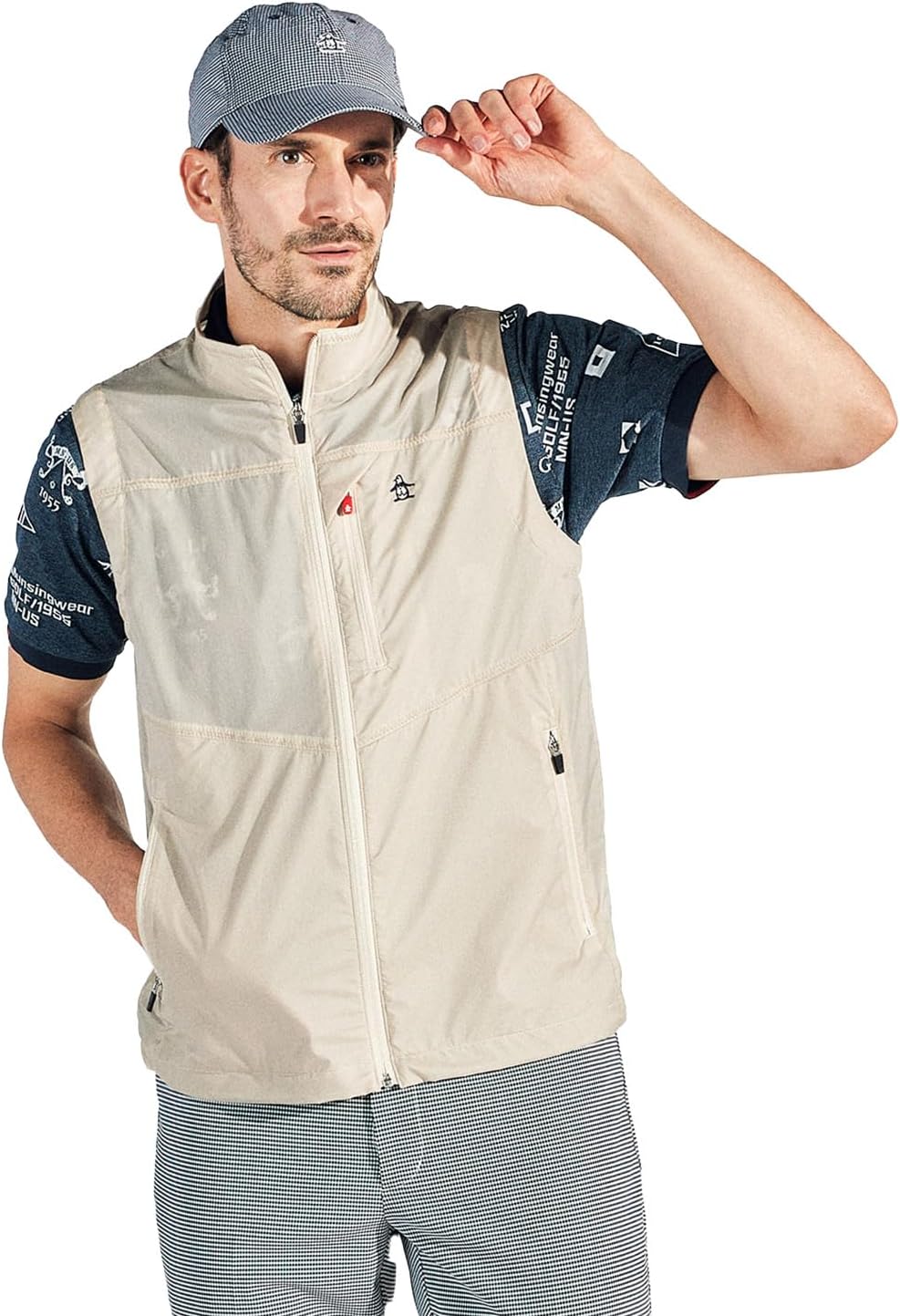 美品 Munsingwear フルジップベスト M メンズ マンシングウェア Original Penguin by Munsingwear（オリジナルペンギン バイ