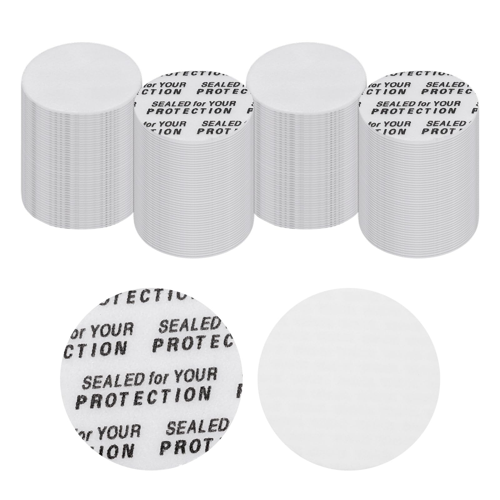 PATIKIL 19mm / 0.75" Foam Lid Liner, 200 Pcs Adhesive Round PS Pressure Sensitive Seals, Cap Liners Resistant Tamper for Plastic Glass Jar Bottle Cap Canning Vials Seals