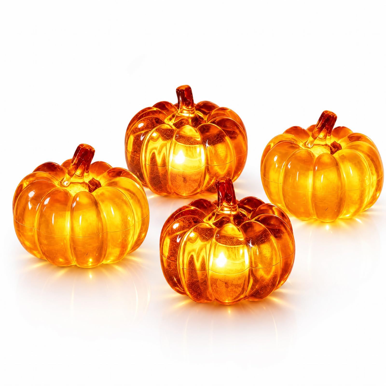 KutaKuta 4PCS Pumpkin Lights, Halloween Decoration Pumpkin Lamp Ornament