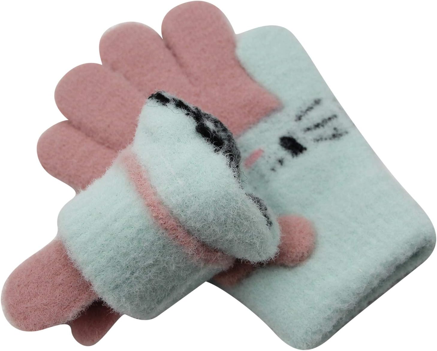 RARITYUS 2 or 3 Pairs Kids Cute Cat Warm Gloves Winter Knitted Mittens for Boys Girls Toddler 0-15 Years old - Image 5
