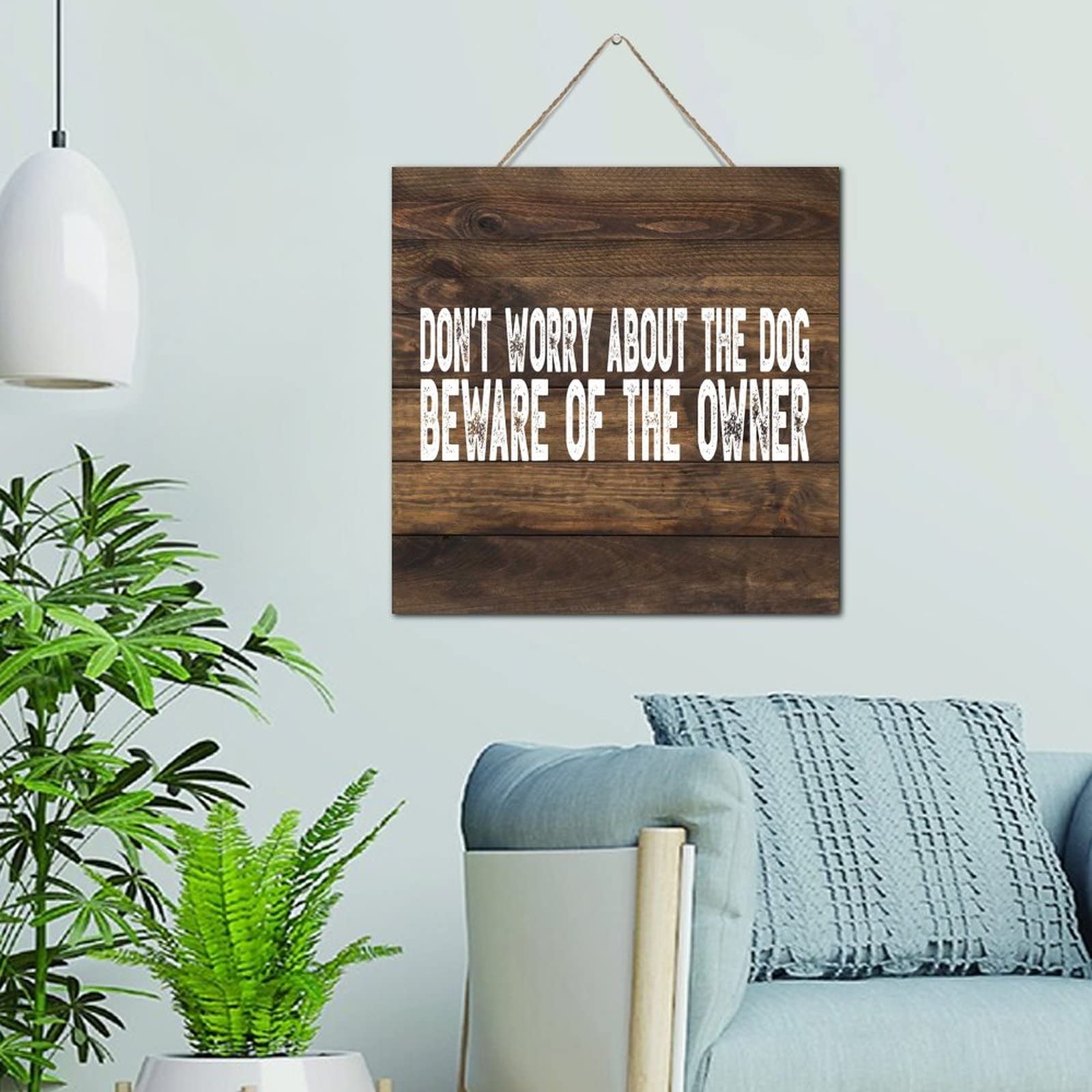 Plaque murale amusante en bois 30x30 cm décorative