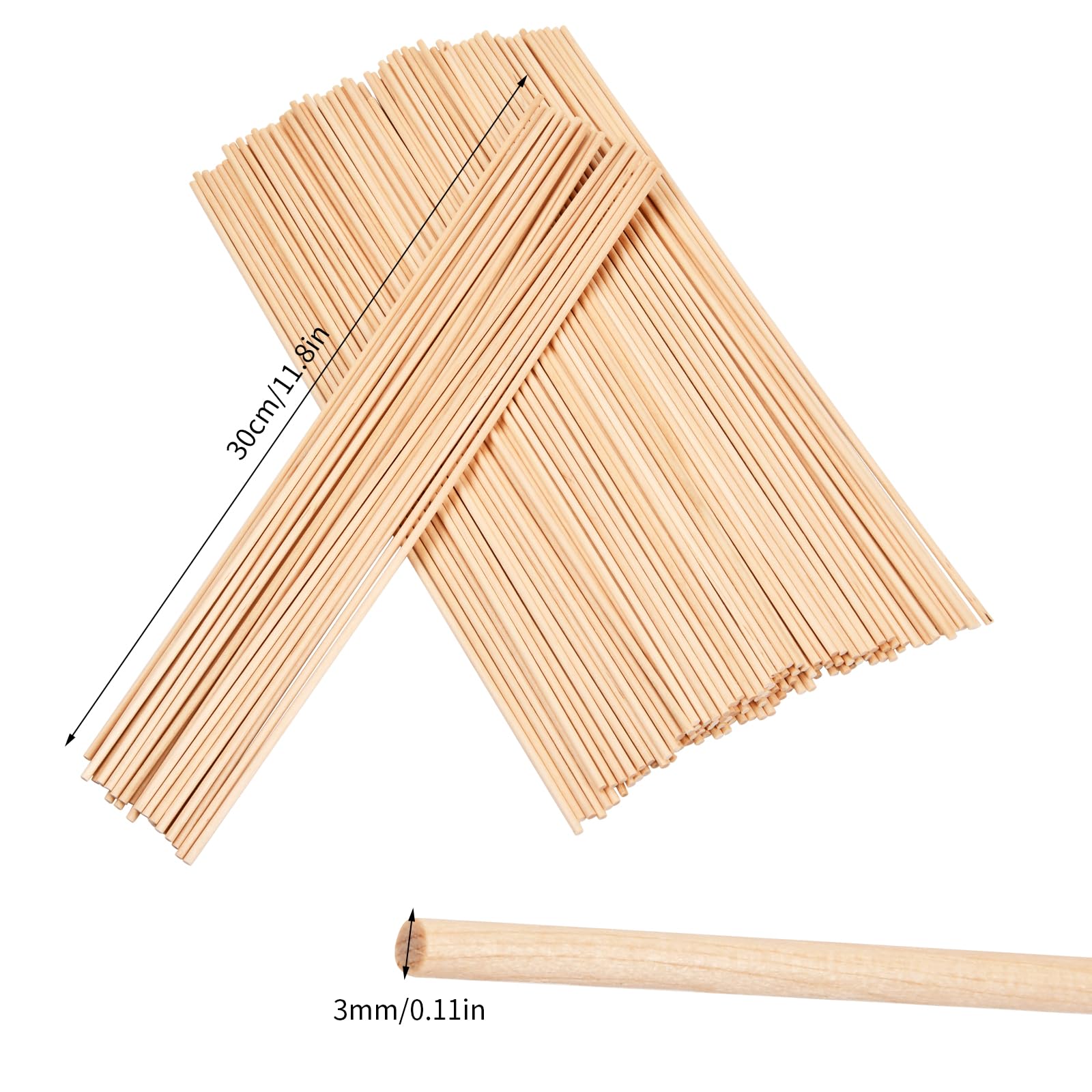XILYZMO Bastoncini Legno per Modellismo Rotonde, Tondo Legno Tasselli, Naturale Solido Legno Duro Bastoni, Non Rifinito Modanatura Fai da Te in Legno Strisce (Colore : 10mm, Taglia : 10cm-20pcs
