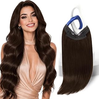 Sunny Hair Wire Hair Extensions Chocolate Brown 12 Inch 85g For Women | Transparent Line Design, Invisible Wear, Soft Human Hair, Easy to Install, Natural Look, Shed-Free Quality