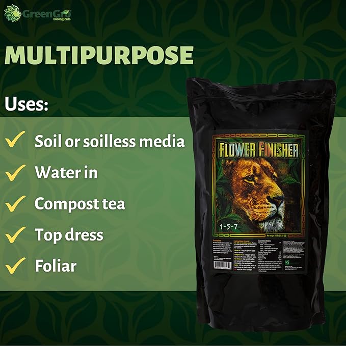 GreenGro Flower Finisher - Fertilizante Orgánico NPK para Floración (35 lb) miniatura 4