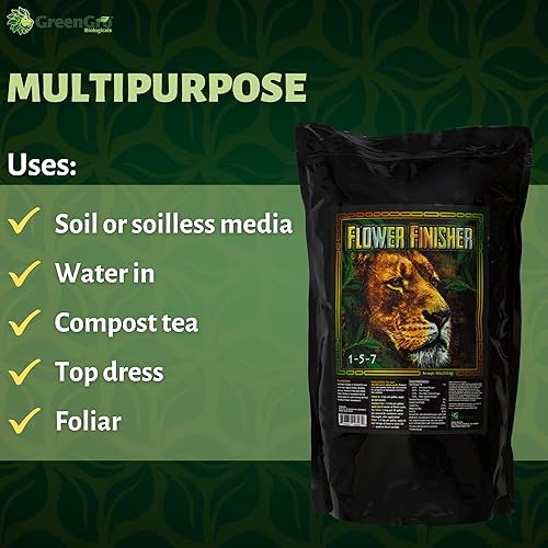 Miniatura 4 de GreenGro Flower Finisher - Fertilizante orgánico NPK y potenciador de floración grande para plantas en flornutrientes ideales para maximizar los