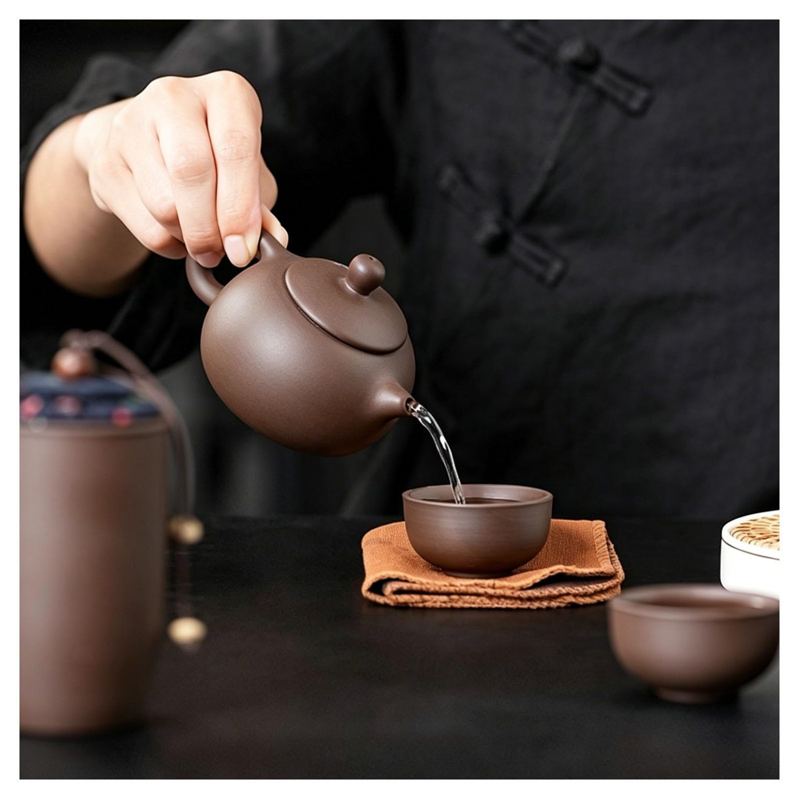 Japanisches Tee-Set, Porzellan Tragbare Teeservice,Chinesische Teekannen und Tassen Set, Traditionelle Tee-Reiseset Mit 1 Topf Und 4 Tassen Für Im Freien Zu Hause