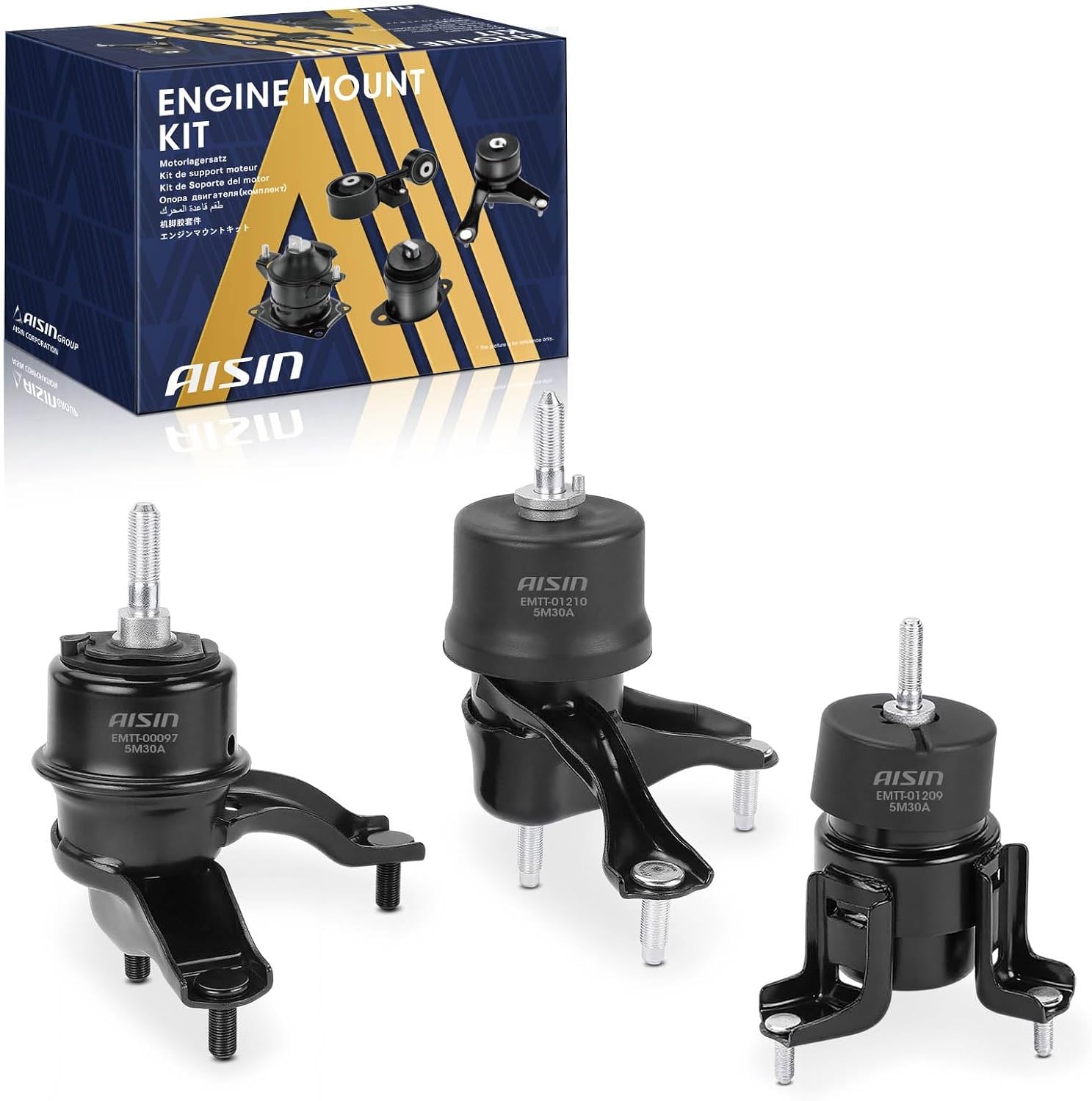 AISIN Engine and Transmission Mount Kit (3-Piece) for Toyota Camry 2002–2006 2.4L