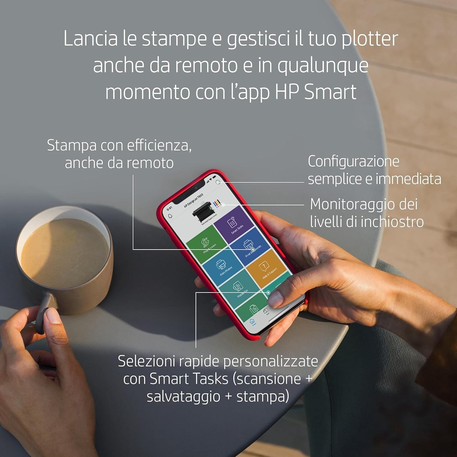 HP DesignJet T630 Stampante per Grandi Formati da 91 cm 5HB11A, Formati supportati da A4 ad A0, velocità 76 Pagine A1 all’Ora, Gigabit Ethernet, USB Hi-Speed 2.0, Wi-Fi, Garanzia 1 Anno, Nero