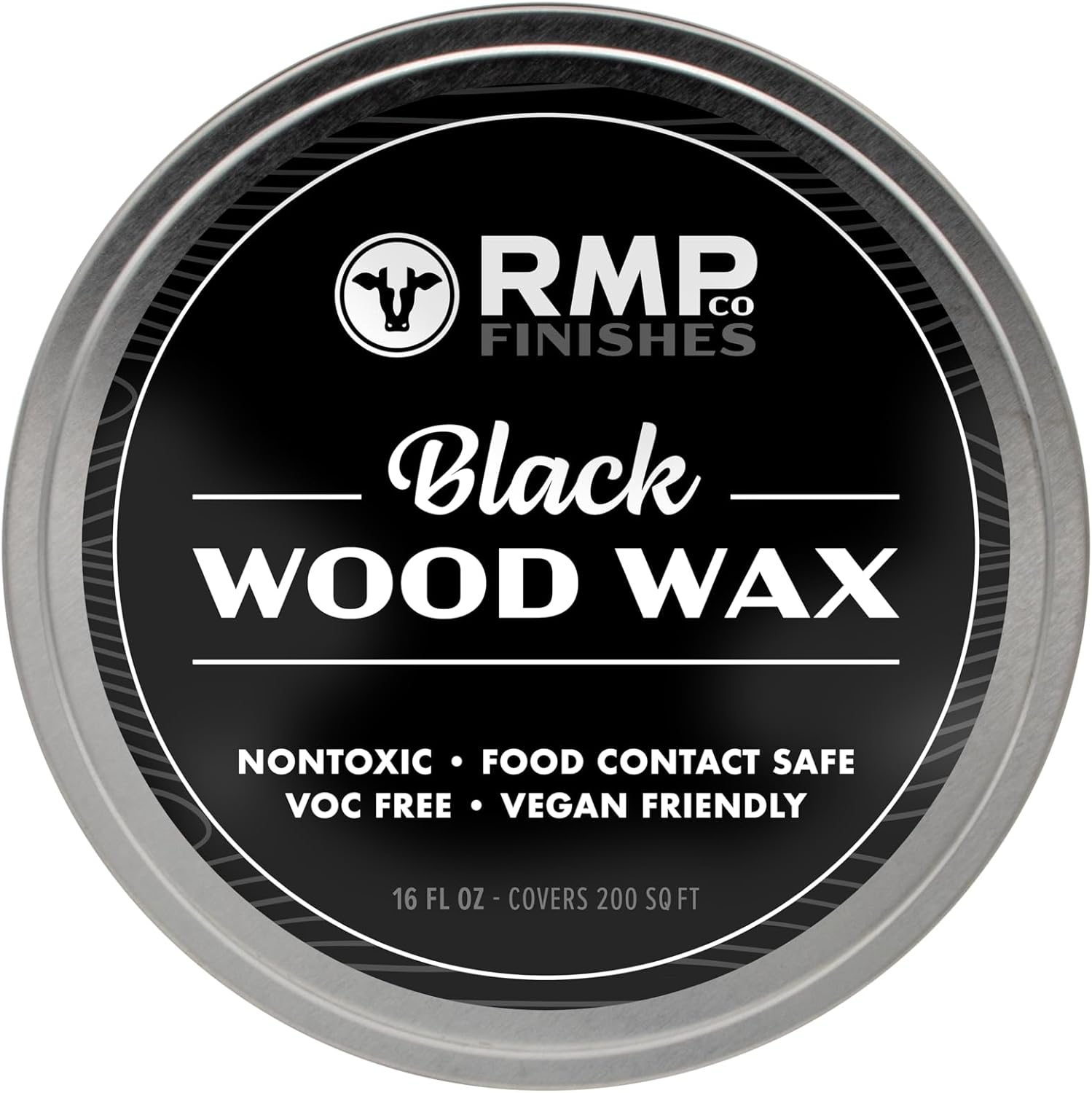 RMP Finishes Wax for Wood Finishing, Unfinished Furniture, Cutting Boards, Butcher Blocks, Food Grade, Vegan, Black, 16 oz.