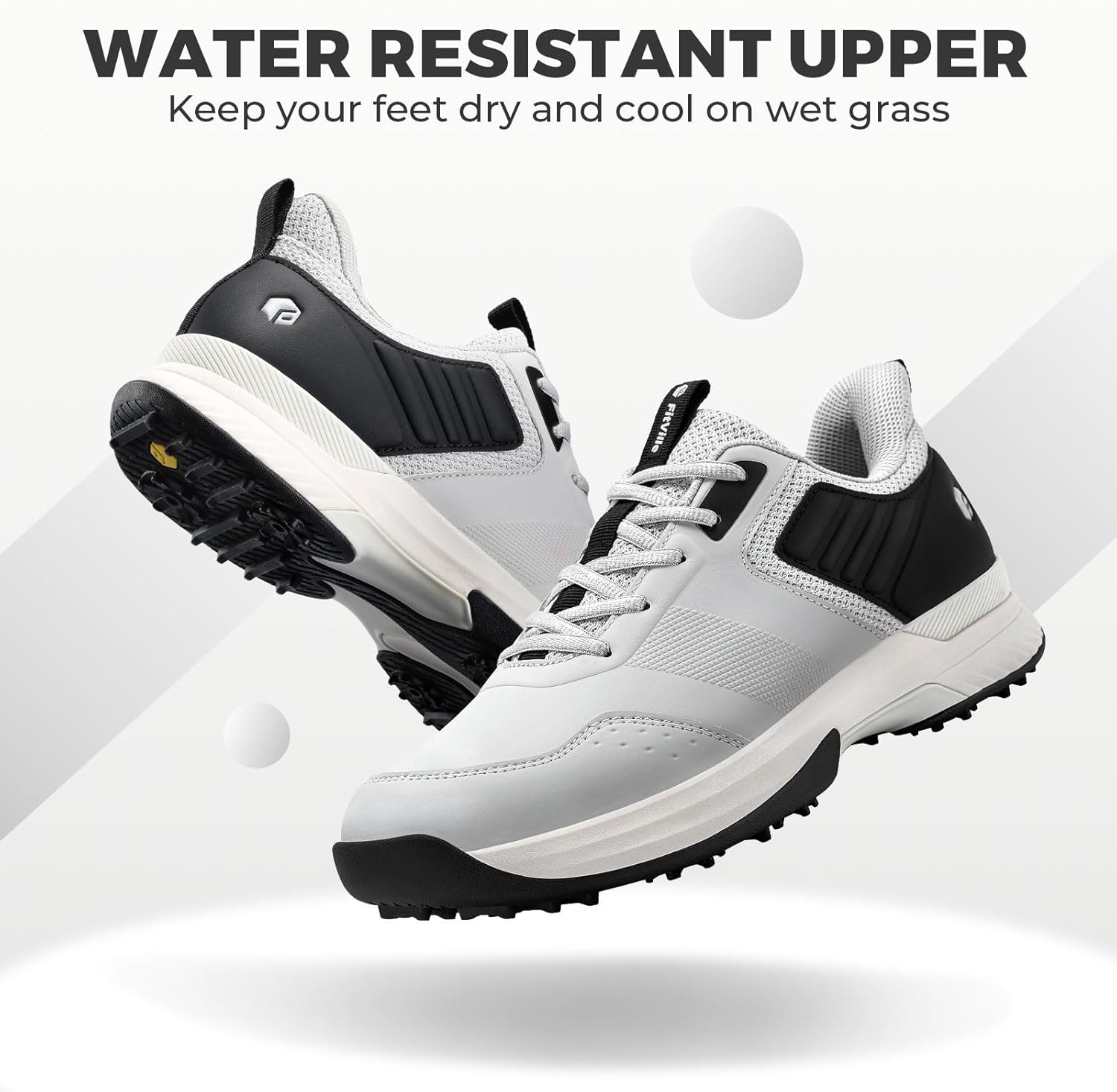 FitVille Wide Golf Shoes for Men, Wide Toe, Slip-on, Hands Free, Stability, Comfortable, Grip, Traction, 6 Non-Removable Cleats, Golf Course - Image 6