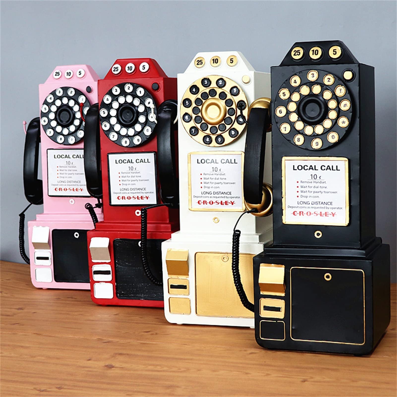 Vintage sowjetische russische Wählscheibe rotes Telefon 1990
