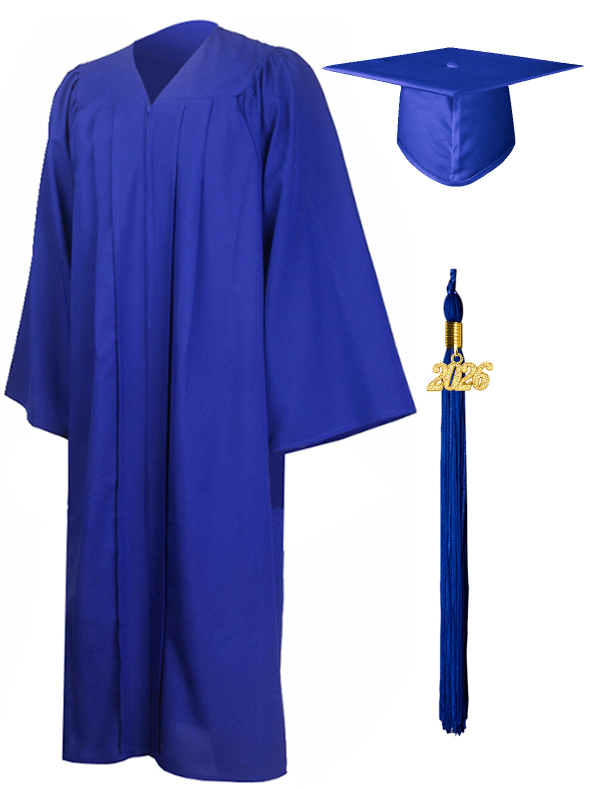 GraduationMall Matte Graduation Gown Cap Tassel Set 2026 for High School and Bachelor