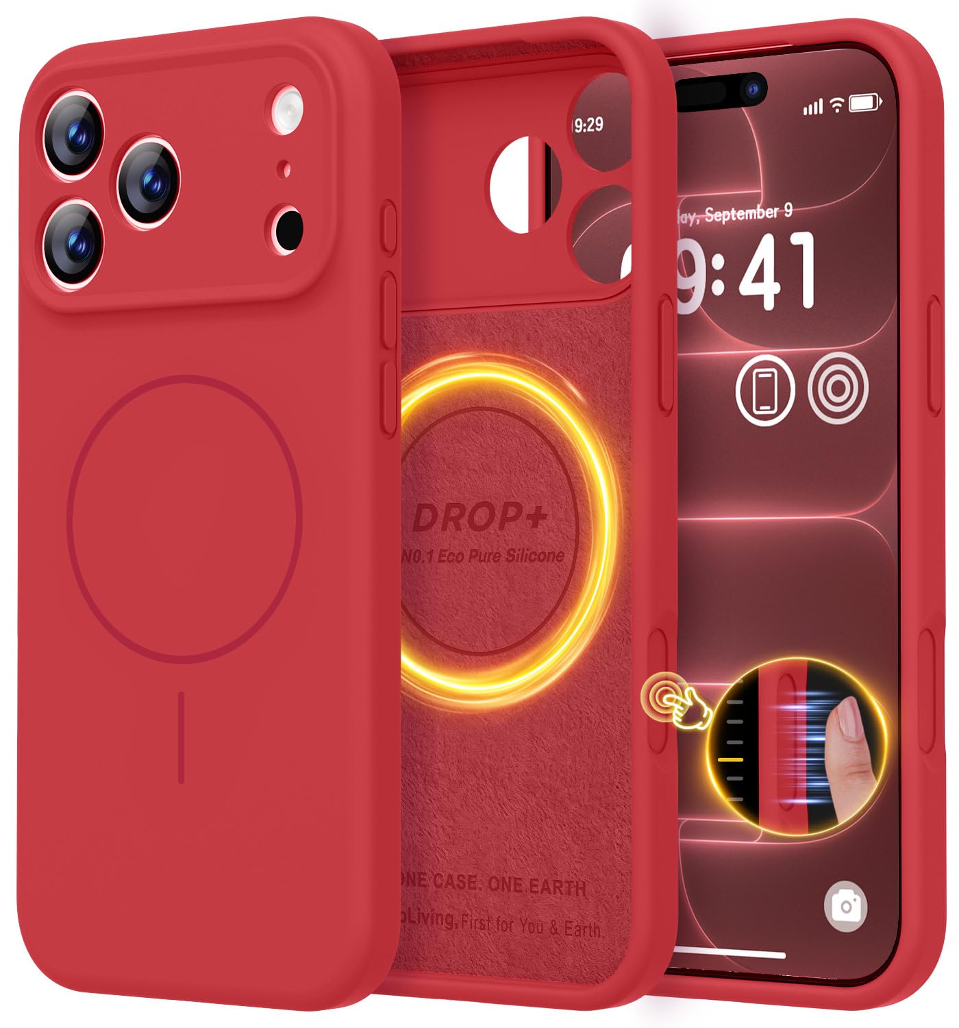 LOVE 3000 Magnetic for iPhone 18 Pro Max Case Silicone, Red