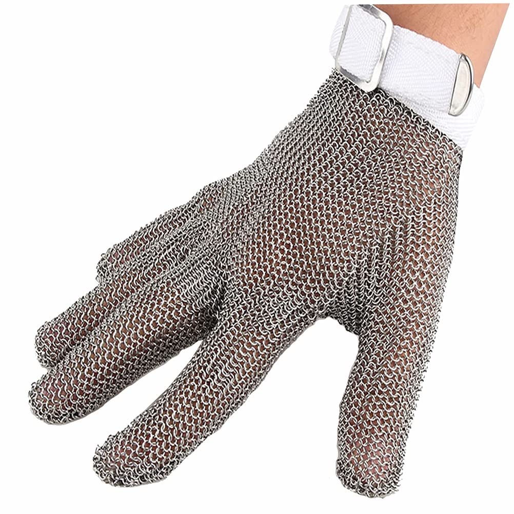 Cut Resistant Gloves Rękawice odporne na przecięcie Rękawice łańcuchowe ze stali nierdzewnej, rękawice robocze szefa kuchni rzeźnika krawca stolarza (Size : XS/A pack of one)