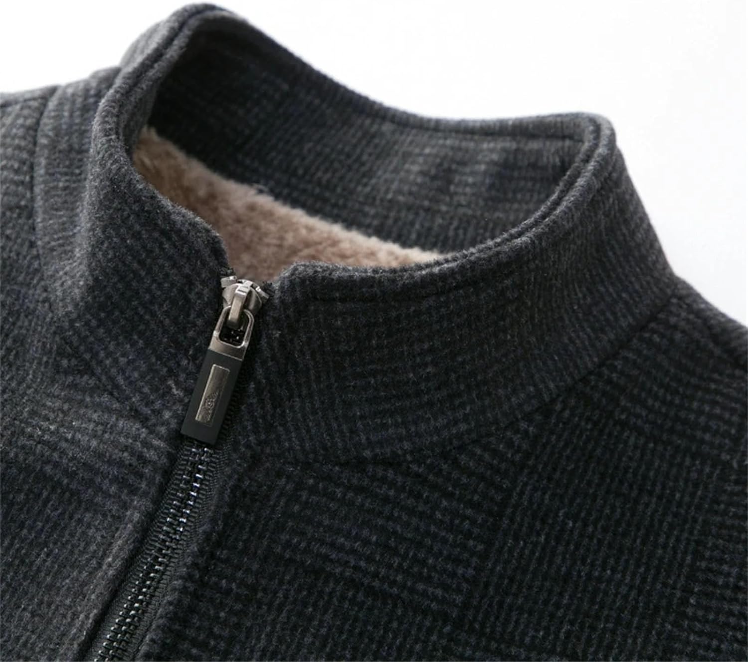 Mens Winter Wool Coat Fleece-lined Thick Warm Jackets Middle-aged Handsome Cold-proof Woolen Overcoat