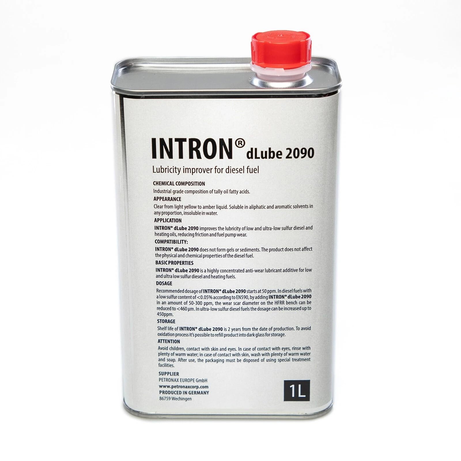 INTRON dLube 2090 Professional Diesel Additive 1000 ml | Refinery Quality | 100% Active Principle Without Solvents | Industrial Standard for Injection Pumps | HFRR Tested | Made in Europe