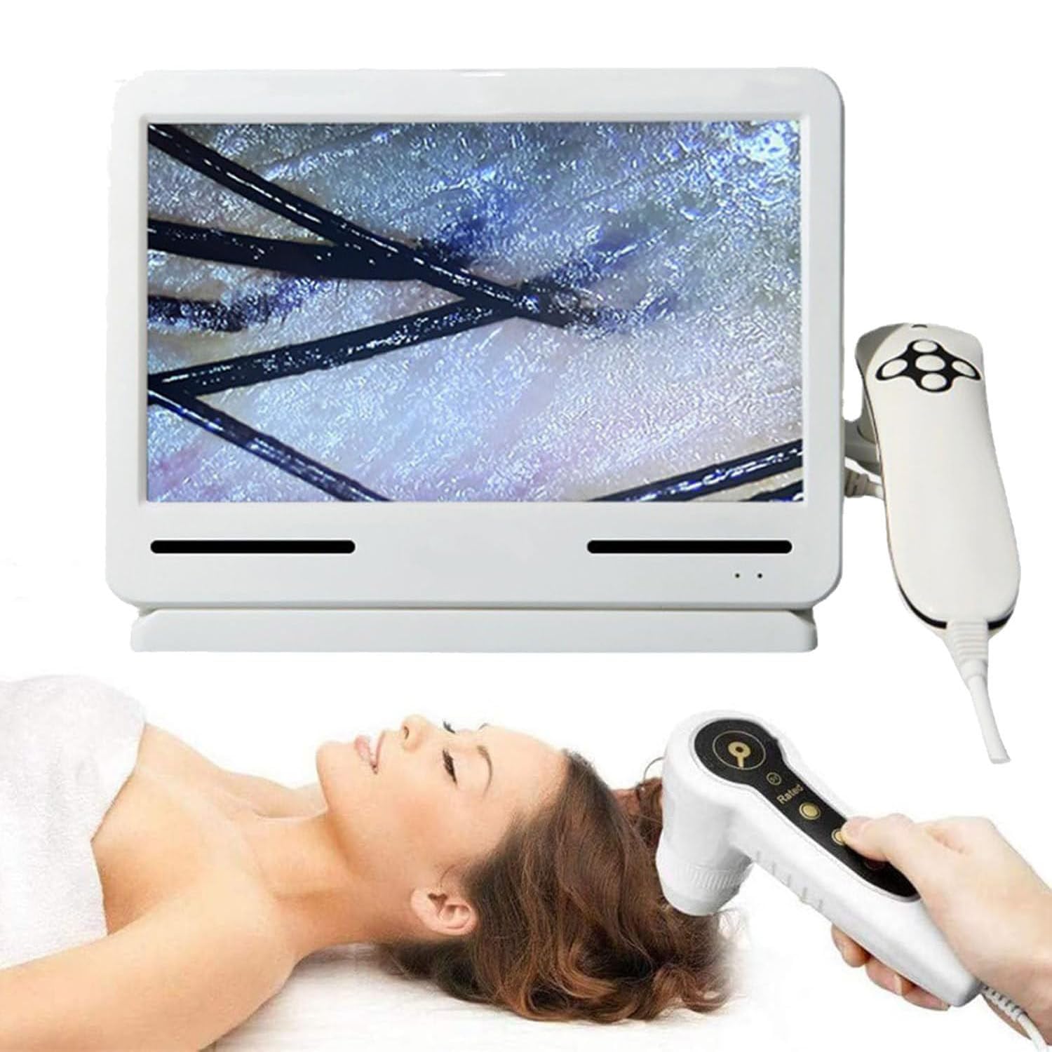 Haaranalysegerät Hautdiagnose, 10,1-Zoll-Haut-Kopfhaut-Detektor, Multifunktionales Haarfollikel-Analysegerät, Haaranalyse-Scanner Für Zuhause, Schönheitssalon, Spa