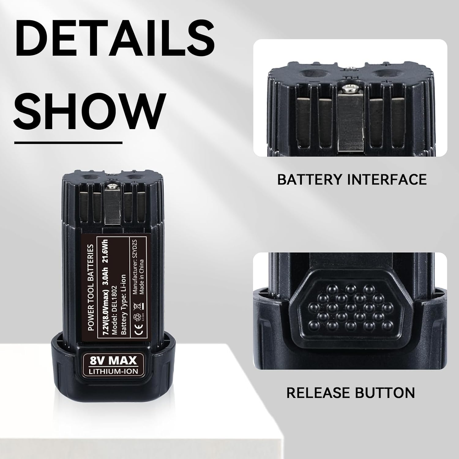 LUMSING 2Pack 3000mAh 8V Lithium-ion Battery Replacement for Dewalt Battery 8V DCB080 DW4390 DCF680 DCF680N1 DCF680N2 DCF680G2 Compatible with Dewalt 8V Battery Power Tool