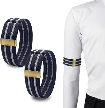 Shirt Sleeve Holders Armband Women & Men Elastic Adjustable Anti-Slip Arm Garters Unisex for Business Men1 Pair