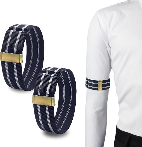 Shirt Sleeve Holders Armband Women & Men Elastic Adjustable Anti-Slip Arm Garters Unisex for Business Men(1 Pair)