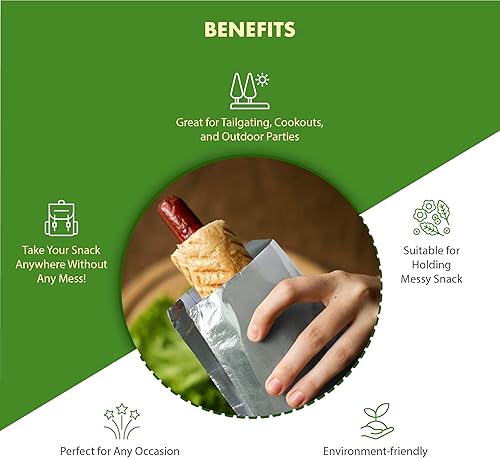 Miniatura 2 de Regency Wraps Bolsas resistentes a la grasa, bolsas forradas con papel de aluminio para retener el calor, perfectas para perros calientes, burritos