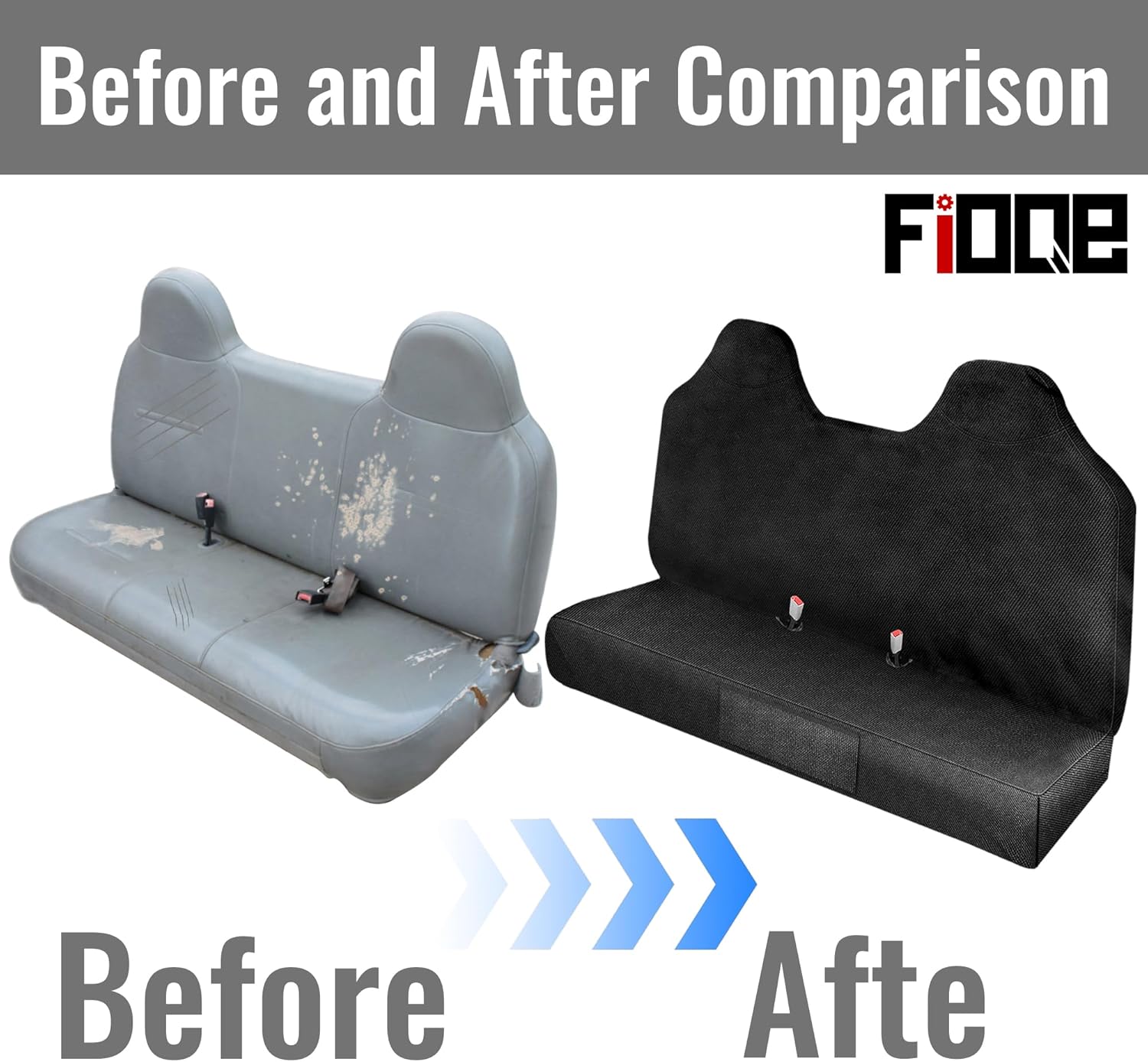 600D Thickened Waterproof Oxford Fabric Front Bench Seat Cover for Ford F250 F350 F450 F550 1999-2007 Super Duty Trucks Waterproof Full Bench Seat Cover-Black