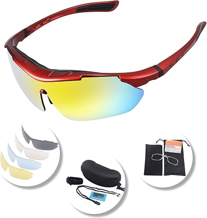 Occhiali Ciclismo Polarizzati KuKoTi con 5 Lenti Intercambiabili Occhiali  Bici Antivento e Antiappannamento Occhiali Sportivi da Sole Anti UV da Uomo  Donna per Corsa, MTB e Running : Amazon.it: Sport e tempo