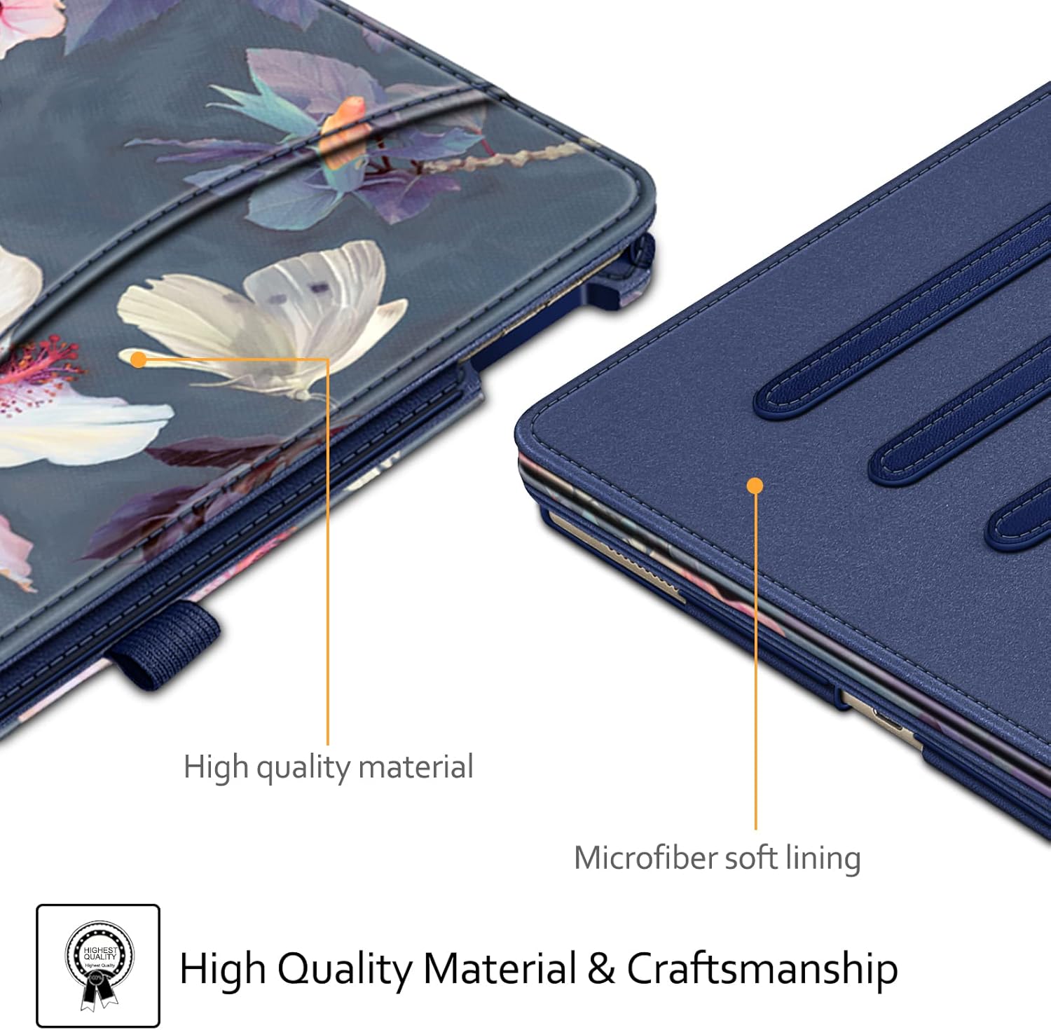 Fintie Multi-Angle Case, 2017/2015 iPad Pro 12.9 inch (Old Model) 1st & 2nd Gen Case - [Corner Protection] Folio Stand Cover with Pencil Holder & Pocket, Auto Wake/Sleep, Blooming Hibiscus
